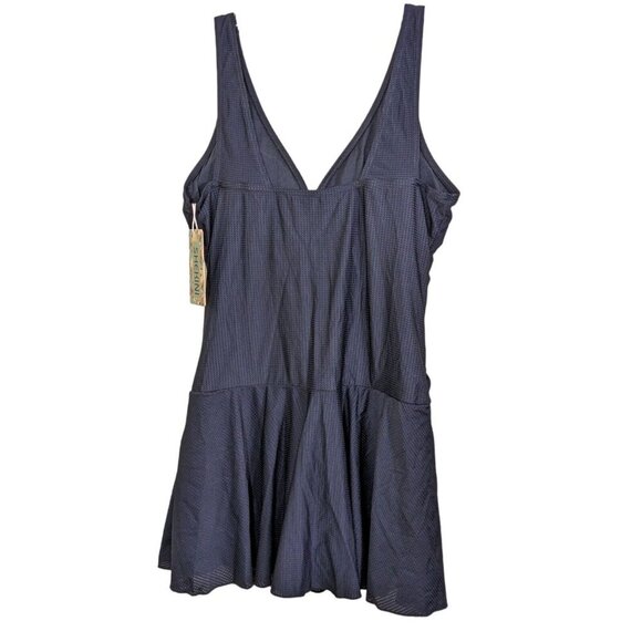 Shekini Womens Swim Dress Black Size XL Slimming Textured One Piece Swim NEW - Picture 2 of 7